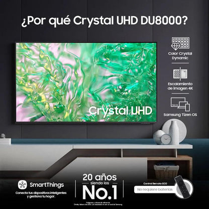 Televisor Samsung 55" DU8000 UHD 4K vista lateral