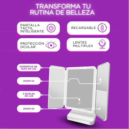 Espejo De Maquillaje Con Luz Led + Envío Gratis 
