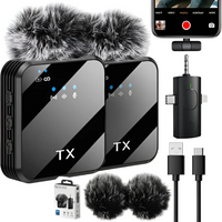 2 Micrófono Inalámbrico de Solapa TX F15 Profesional