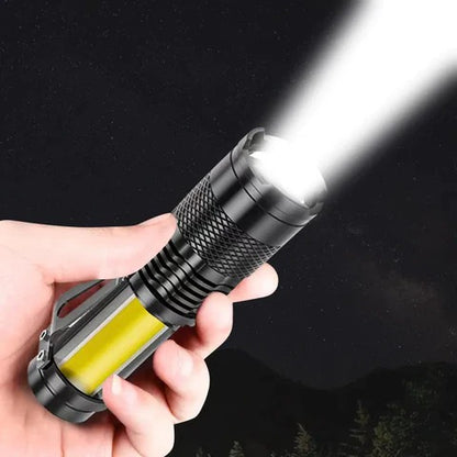 Mini Linterna Táctica Recargable Por Usb Aluminio Zoom Led + Envío Gratis