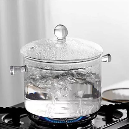 Olla de vidrio transparente 