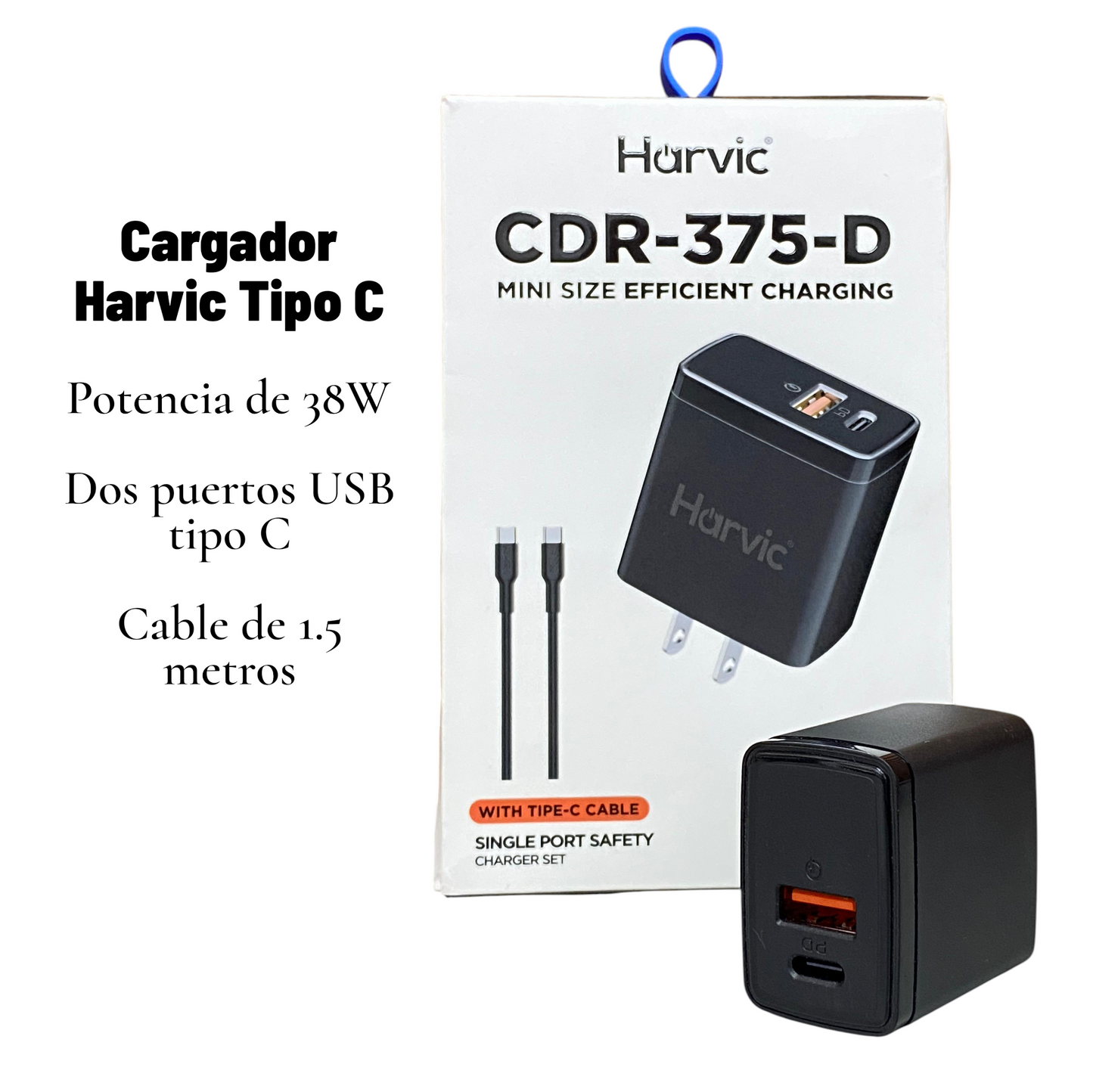 Cargador Harvic Tipo C De 38W
