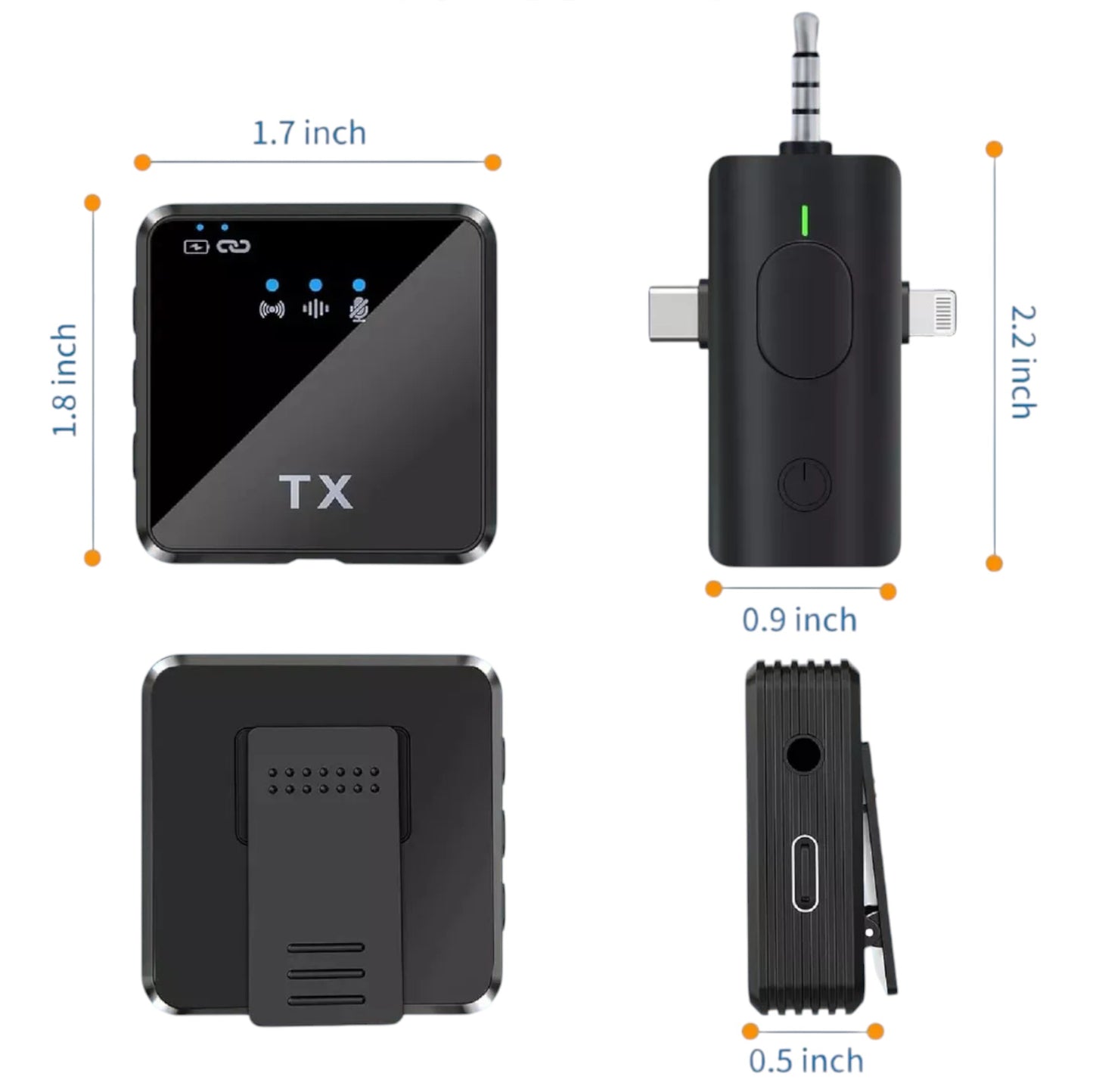 2 Micrófono Inalámbrico de Solapa TX F15 Profesional