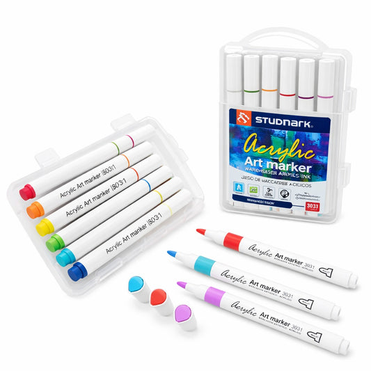 Set de Marcadores Acrílicos 12 Colores con Estuche