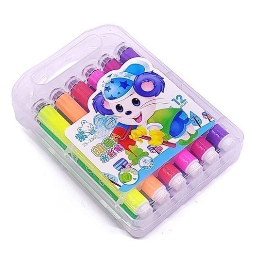 Marcadores Con Sellos Kawaii 12 Colores