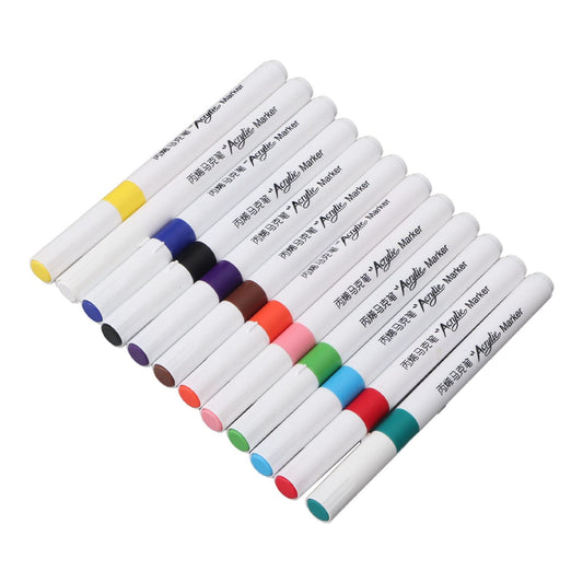 Set de Marcadores Acrilicos12 Colores con Estuche