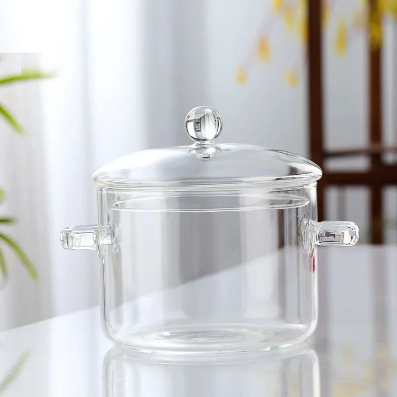 Olla de vidrio transparente 
