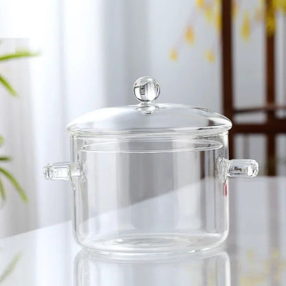 Olla de vidrio transparente 