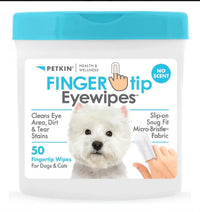 Toallitas Fingertip Eye Petkin Para Perros y Gatos 50 unidades