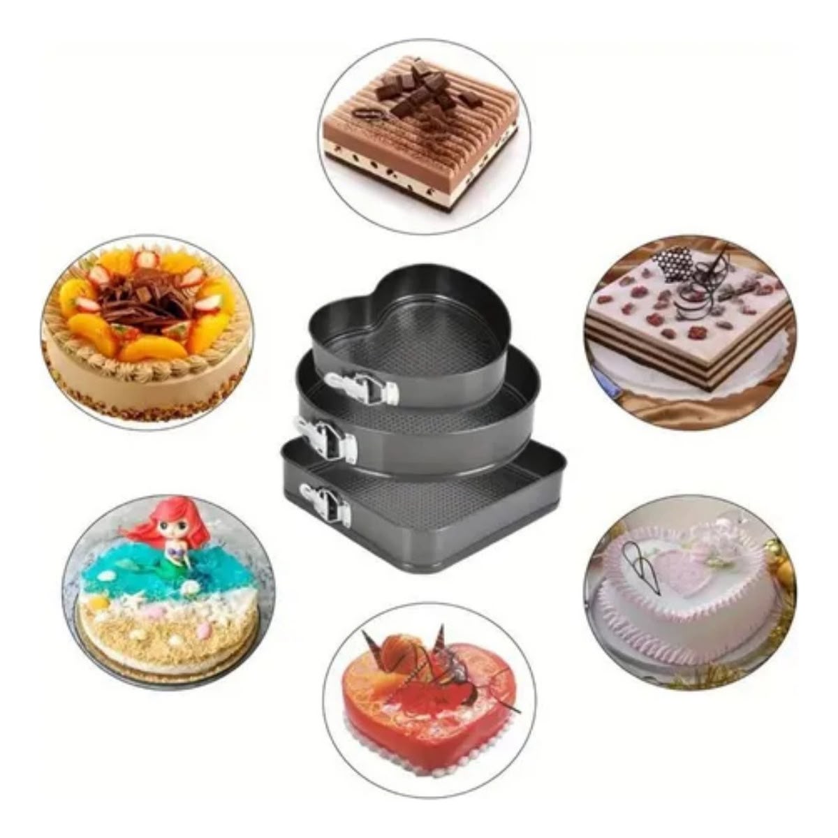 Molde De Torta Metálico X3