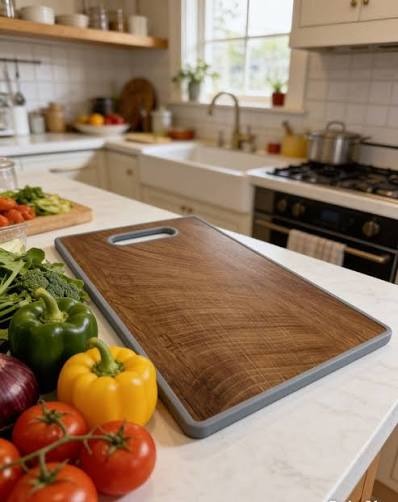 Tabla De Picar En Madera y Aluminio