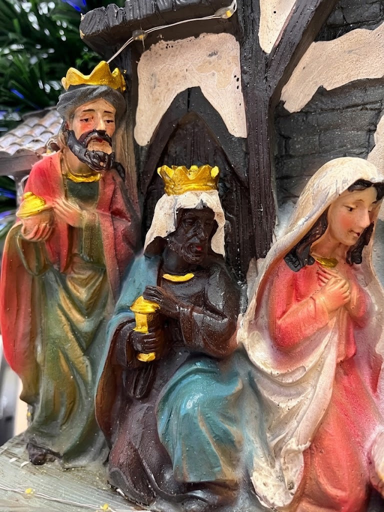 Pesebre Navideño Musical con Luz LED y Estrella de Belén