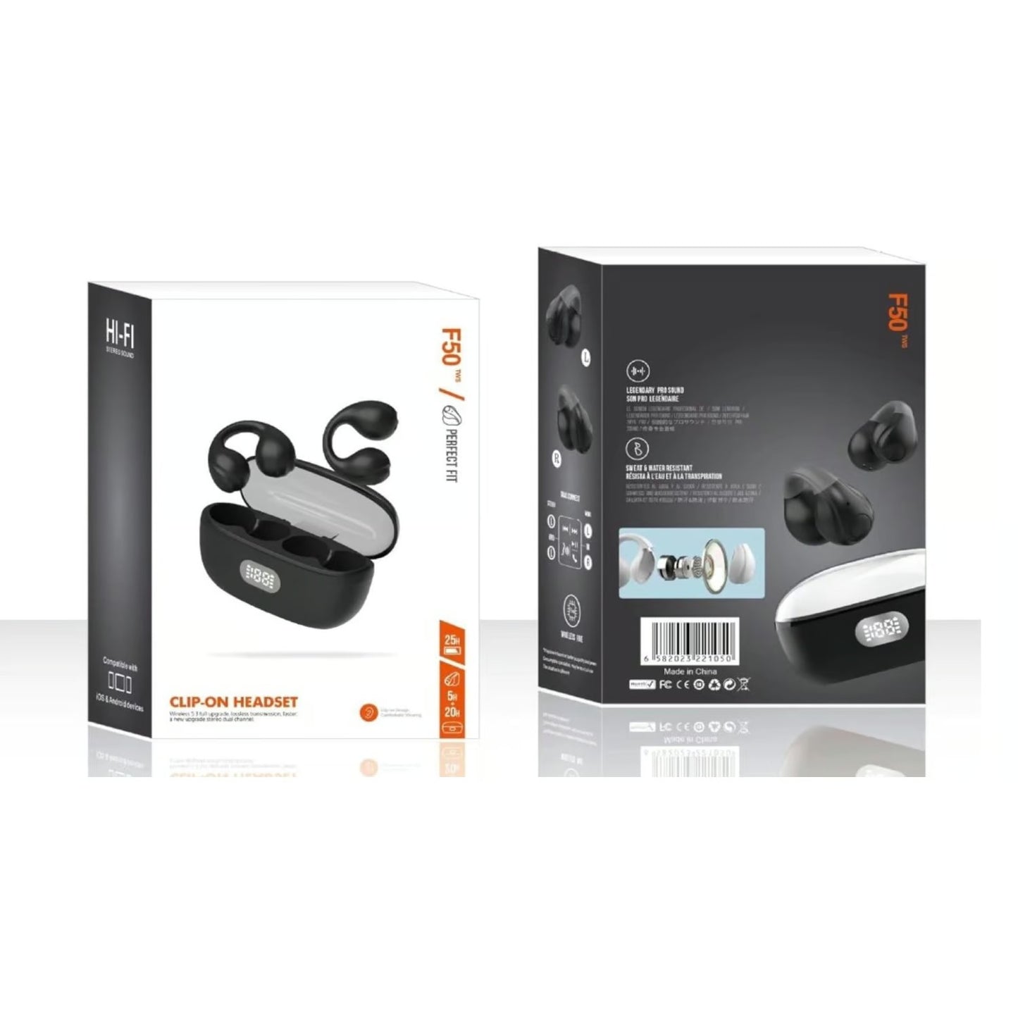 F50 Clip On Headset Wireless Sports Headphones + Free Shipping 