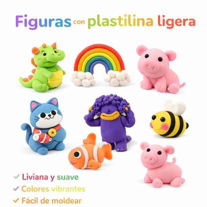 Masa Moldeable 8D Super Light Clay – Set 12 Colores