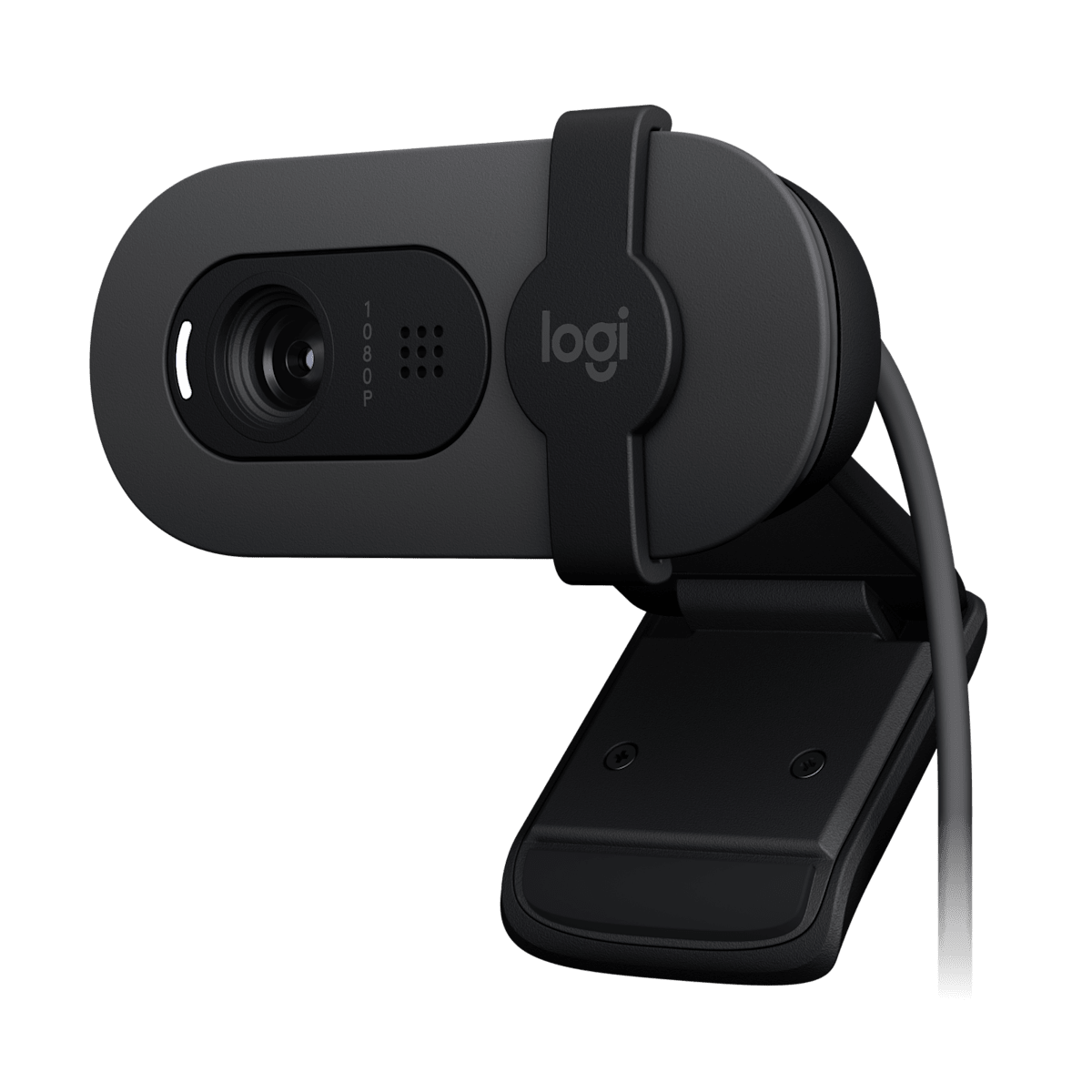 Cámara web Logitech Brio 100 negra vista frontal