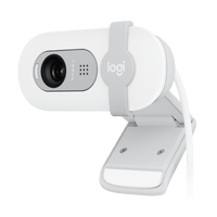 Cámara web Logitech Brio 100 blanca vista frontal