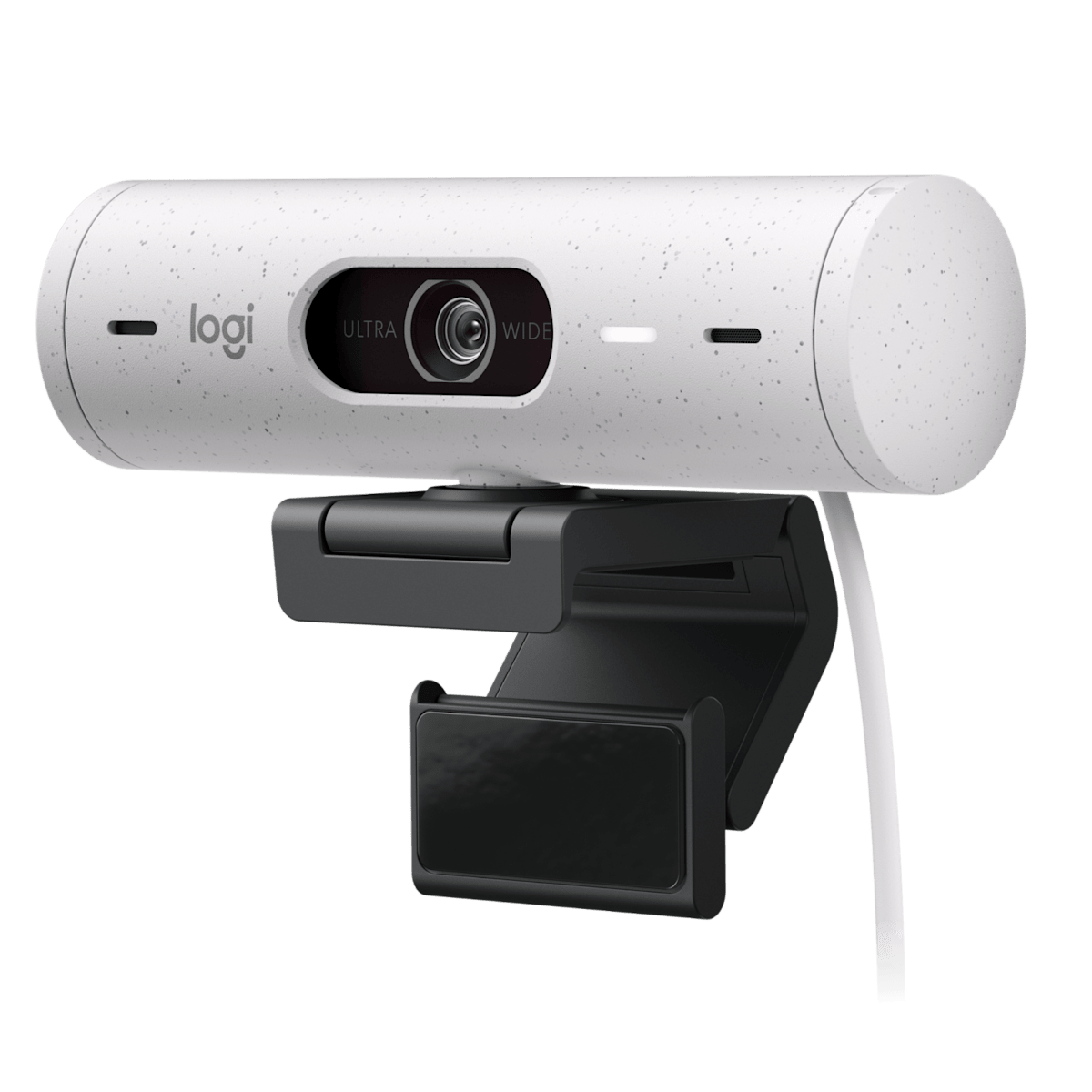 Cámara web Logitech Brio 500 blanca vista frontal