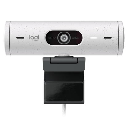 Cámara web Logitech Brio 500 blanca detalle