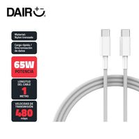Cable Sofistek C-FM100 USB-C a USB-C 100W Tejido