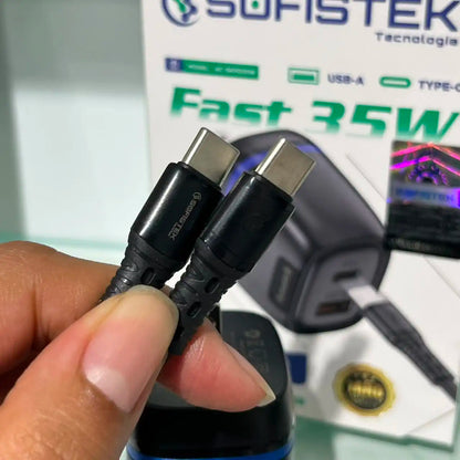 Cargador Sofistek AC-SKPD35W 35W Carga Rápida USB-C a USB-C