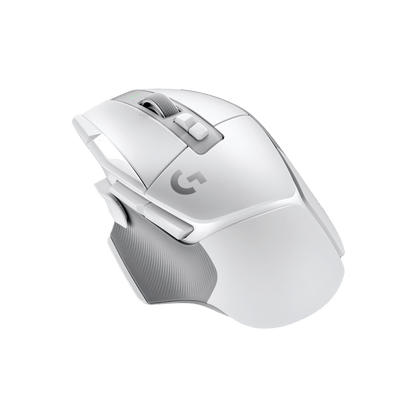 Mouse Logitech G502 X Lightspeed blanco vista trasera