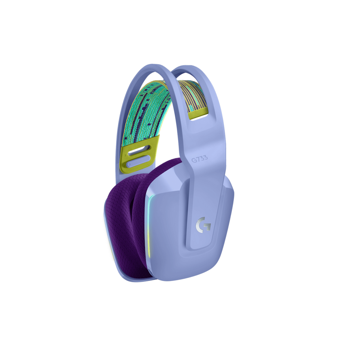 Diadema Logitech G733 lila vista lateral