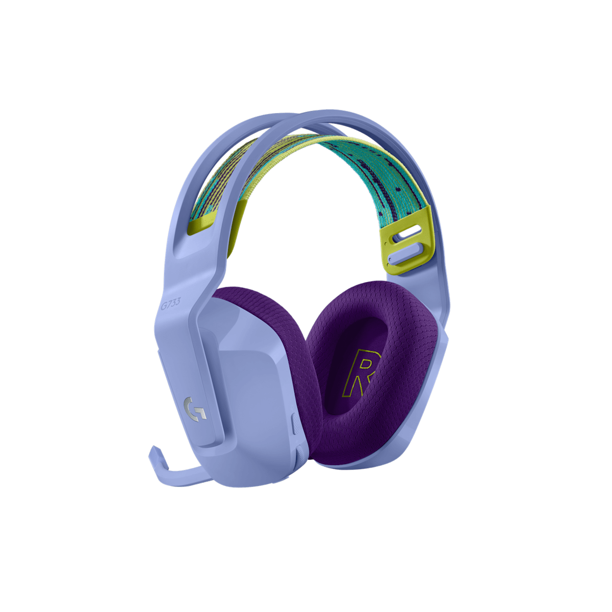 Diadema Logitech G733 lila detalle