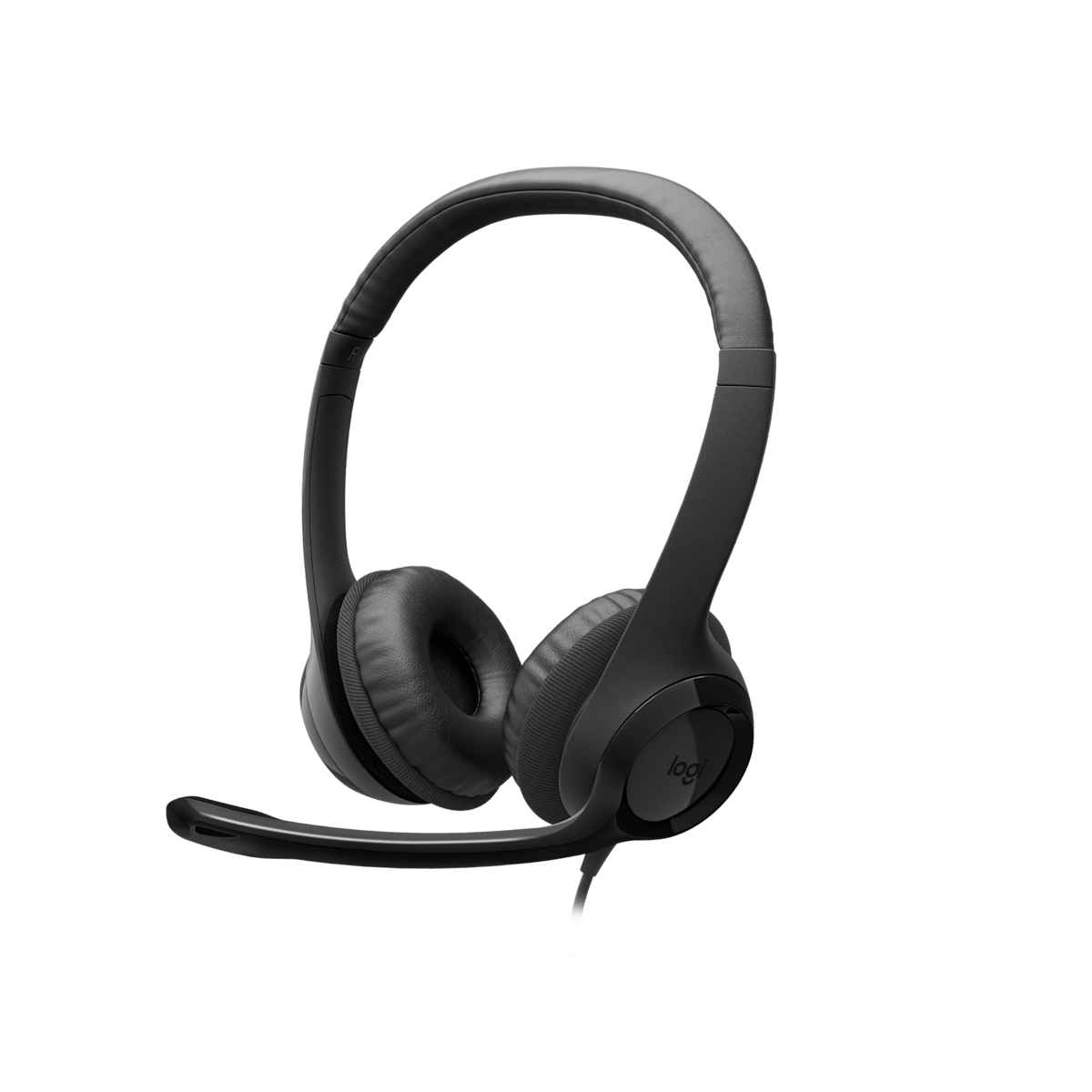 Diadema Logitech H390 USB negra vista frontal