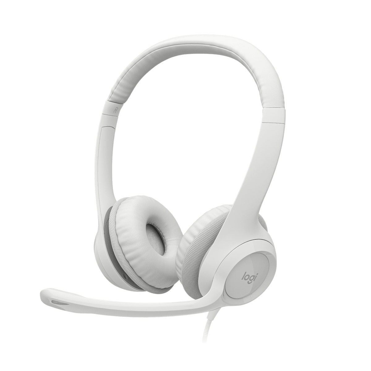 Diadema Logitech H390 USB blanca vista frontal