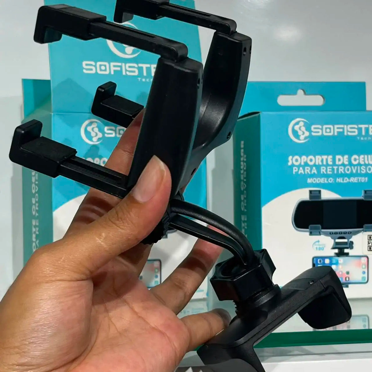 Holder de Celular para Retrovisor Sofistek HLD-RET01 Doble Giro 360°