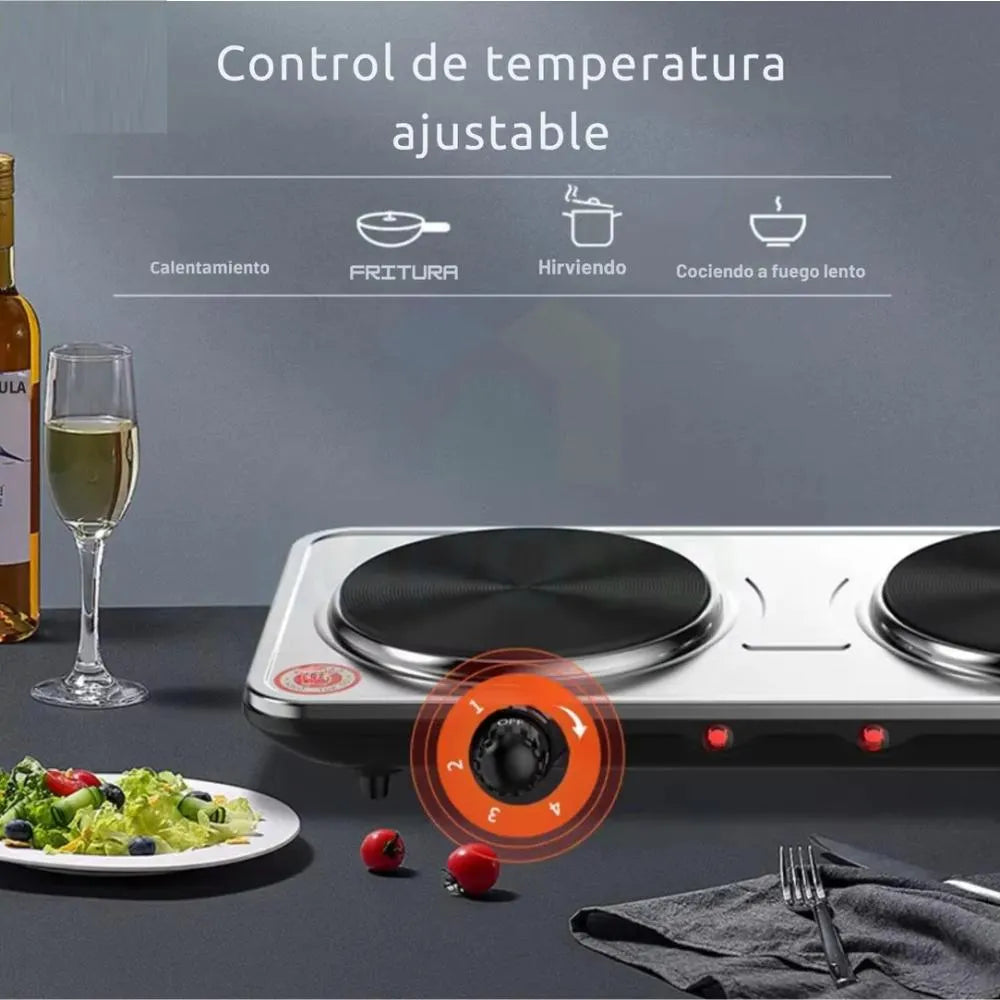 Estufa Eléctrica 2 Puestos Sokany - 2000 Watts