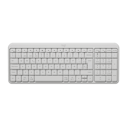 Teclado Logitech K250 blanco vista superior (distribución en español)