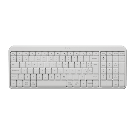 Teclado Logitech K250 blanco vista superior (distribución en español)