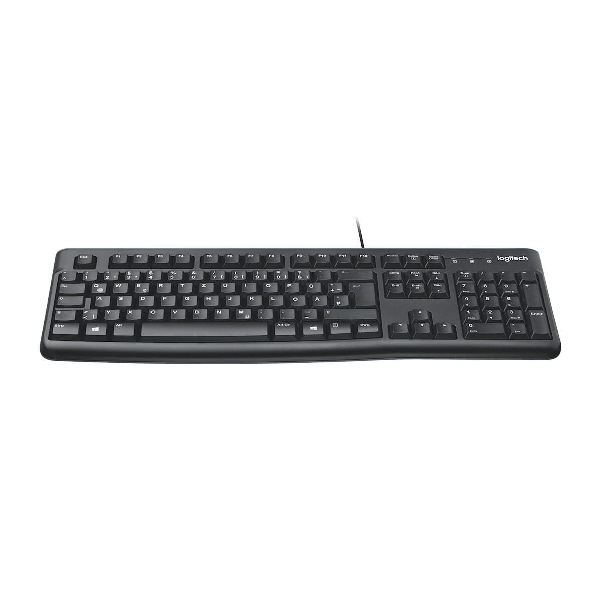 Teclado Logitech K120 USB vista en ángulo