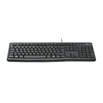 Teclado Logitech K120 USB vista en ángulo