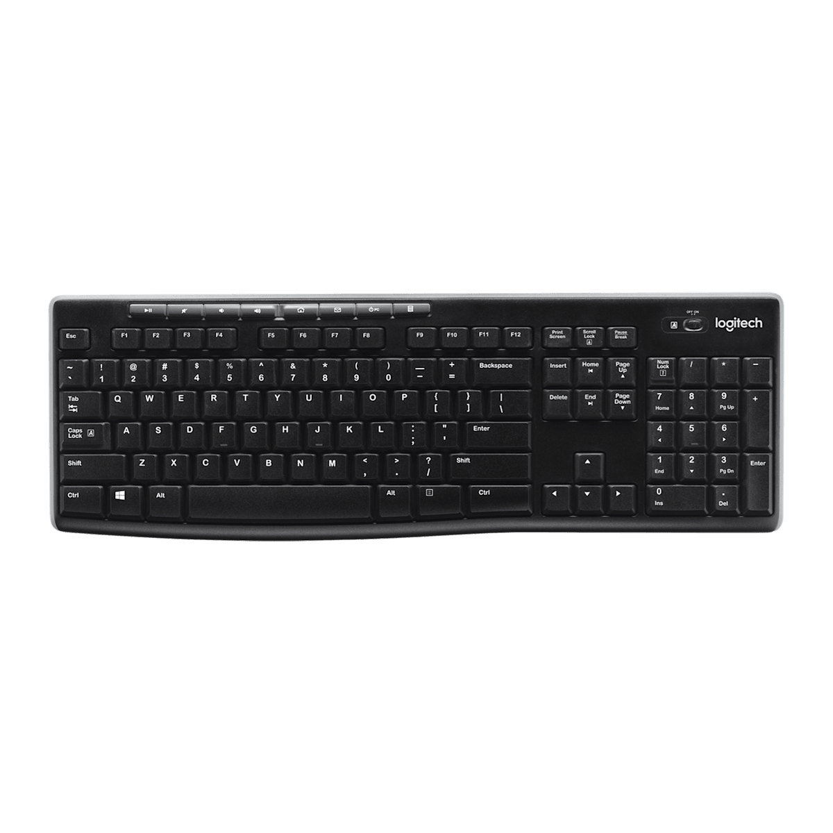 Teclado inalámbrico Logitech K270 vista superior