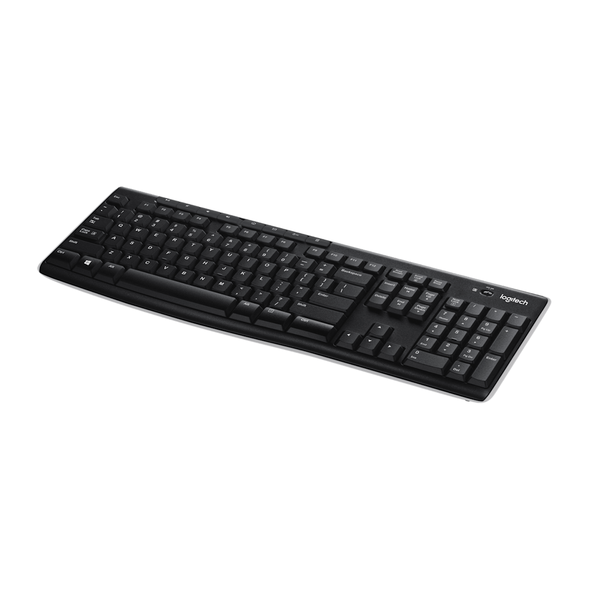 Teclado Logitech K270 vista en ángulo