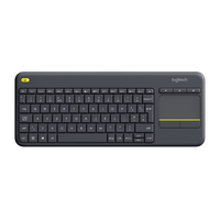 Teclado Logitech K400 Plus negro con touchpad vista superior