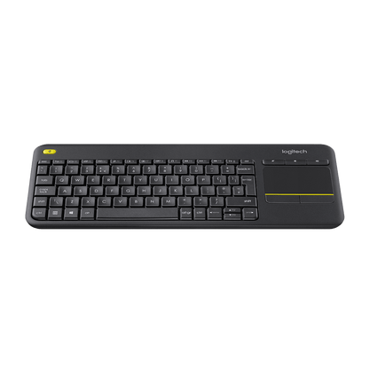 Teclado Logitech K400 Plus negro vista en ángulo