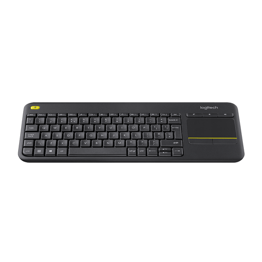 Teclado Logitech K400 Plus negro vista en ángulo