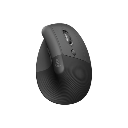 Mouse vertical Logitech Lift grafito vista superior