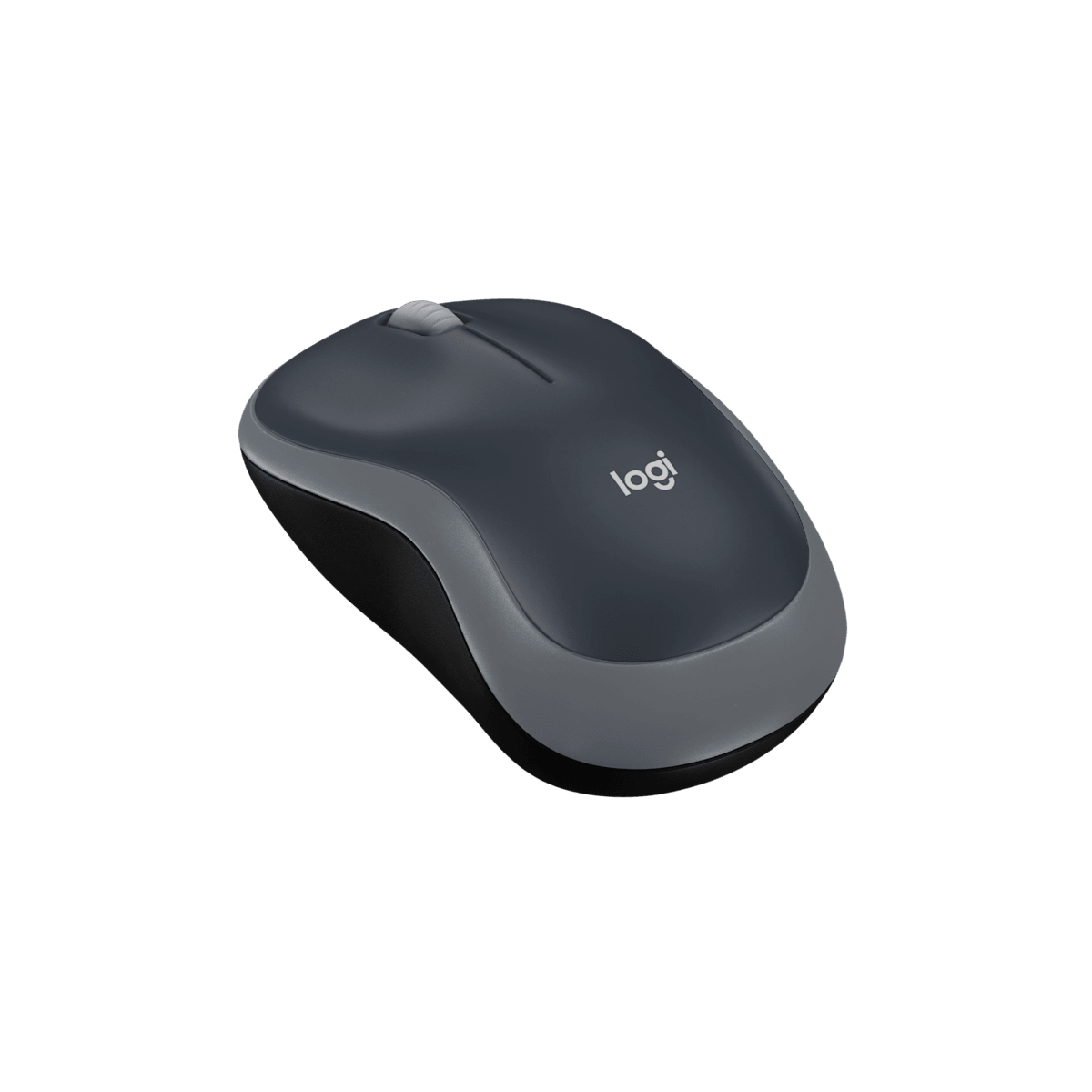 Mouse Logitech M185 gris vista en ángulo