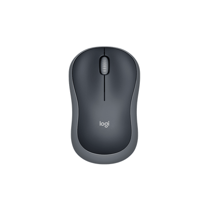 Mouse inalámbrico Logitech M185 gris vista superior