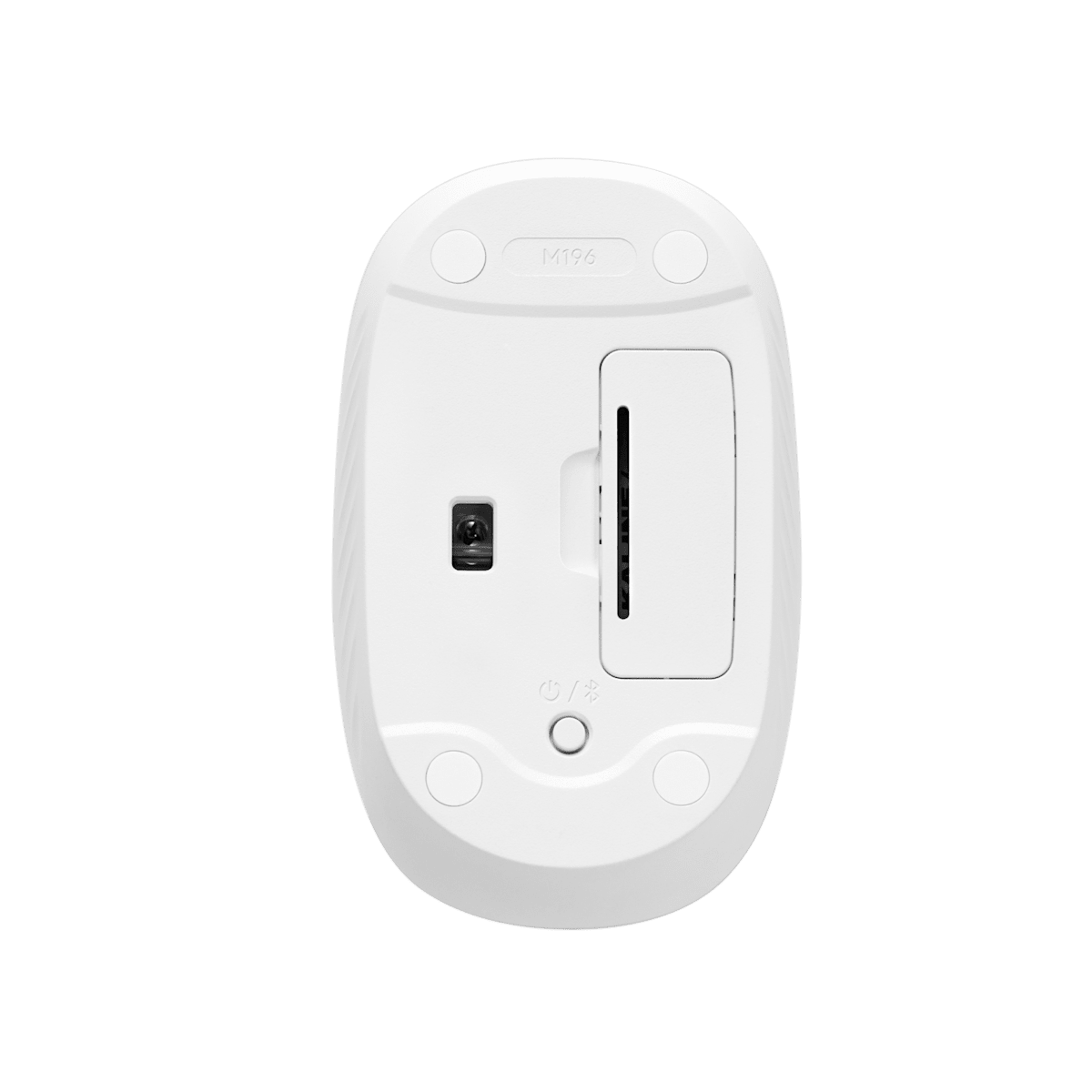 Mouse Logitech M196 blanco vista inferior