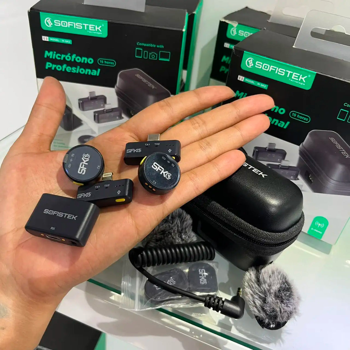 Micrófono Inalámbrico Profesional Sofistek M-SK2 Doble con USB-C y Lightning