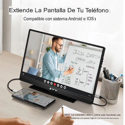 Monitor Portátil FHD 1 080P con USB-C y HDMI + Estuche gratis