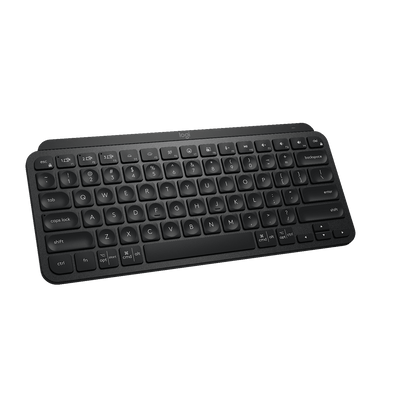 Teclado Logitech MX Keys Mini negro en ángulo