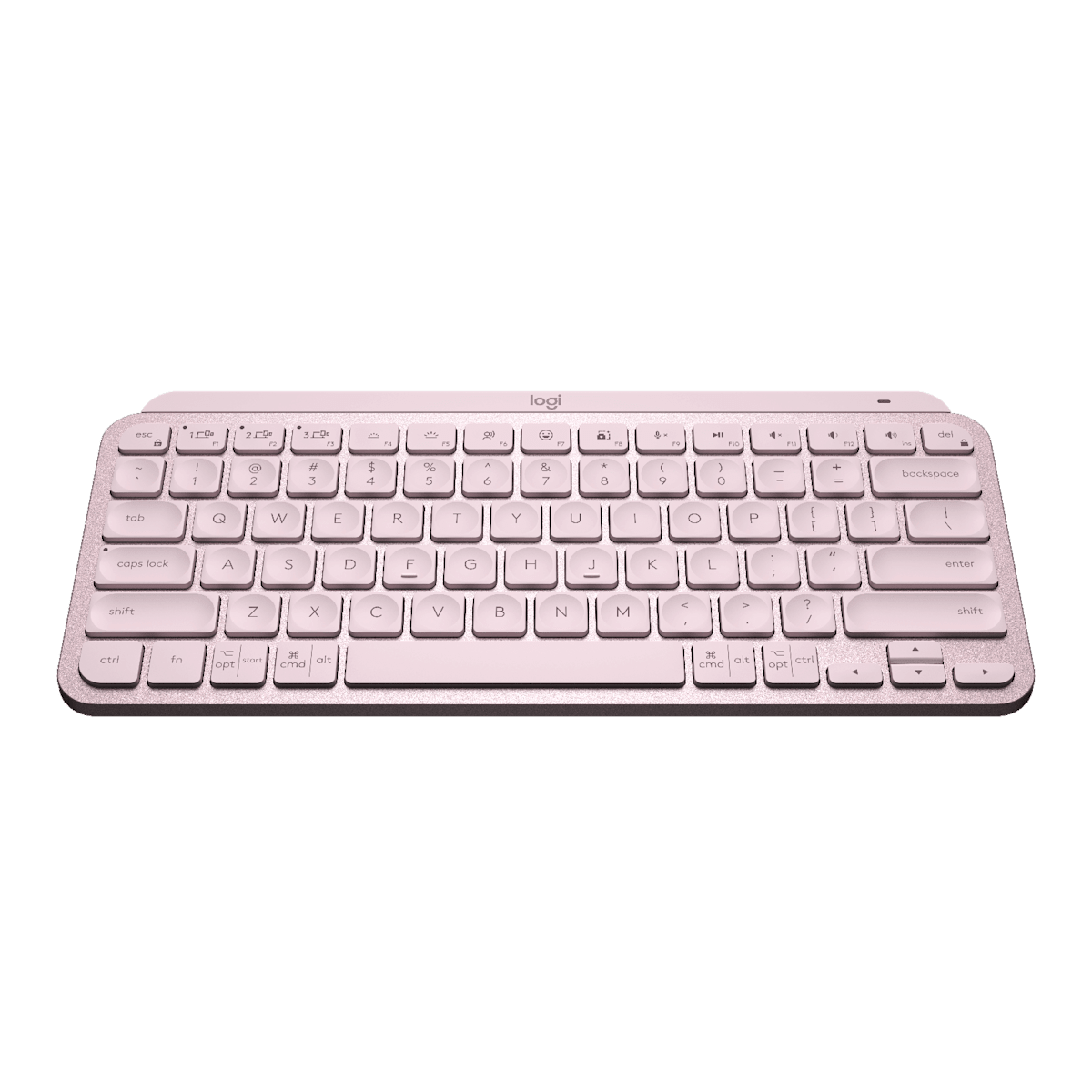 Teclado Logitech MX Keys Mini rosado vista frontal