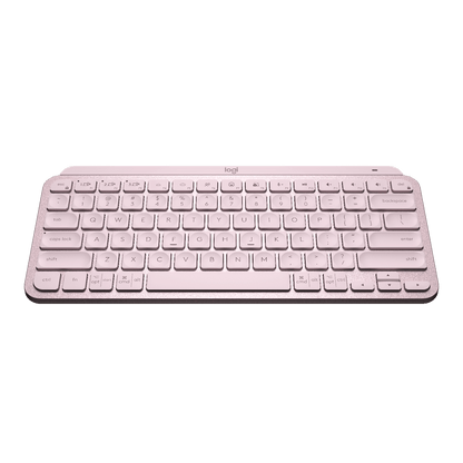Teclado Logitech MX Keys Mini rosado vista frontal