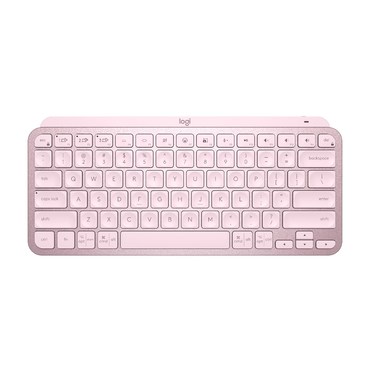 Teclado Logitech MX Keys Mini rosado vista superior